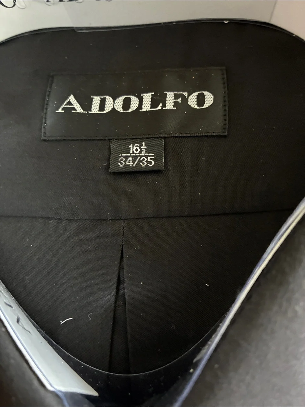 Adolfo Black Men's Button-Front Dress Shirt with Point Collar